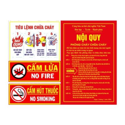 Tiêu lệnh, nội quy, biển cấm PCCC